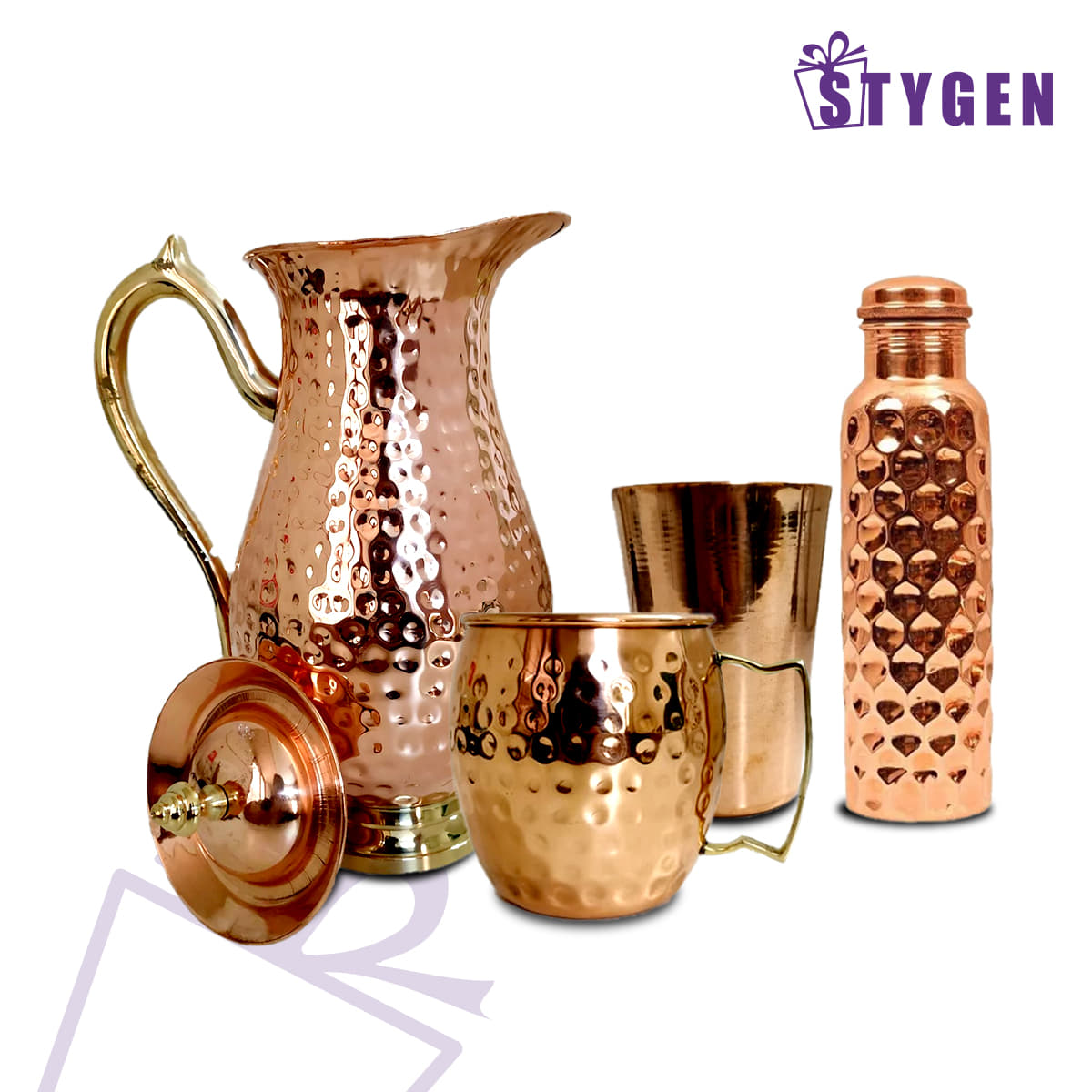 Copper Jug Mug Glass & Bottle Set (তামার জগ মগ গ্লাস এবং বোতল সেট)